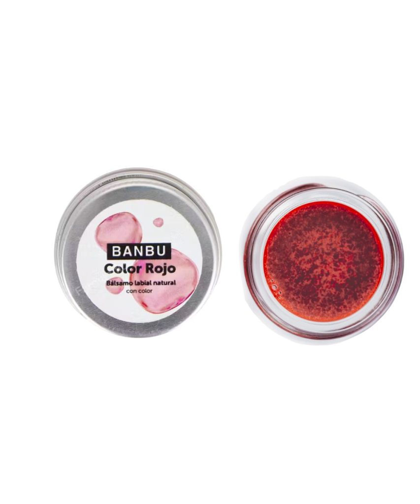 Balsamo labial natural rojo fresa Banbu