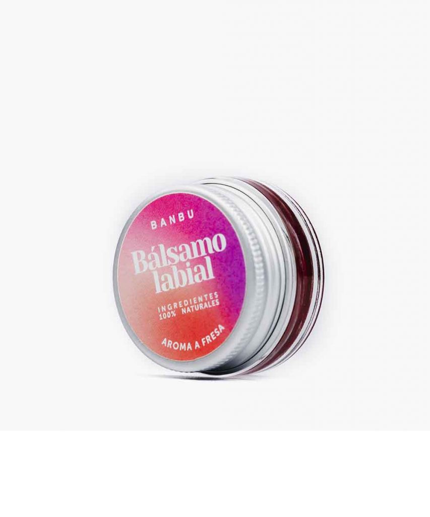 Bálsamo labial natural fresa Banbu marca local zero waste