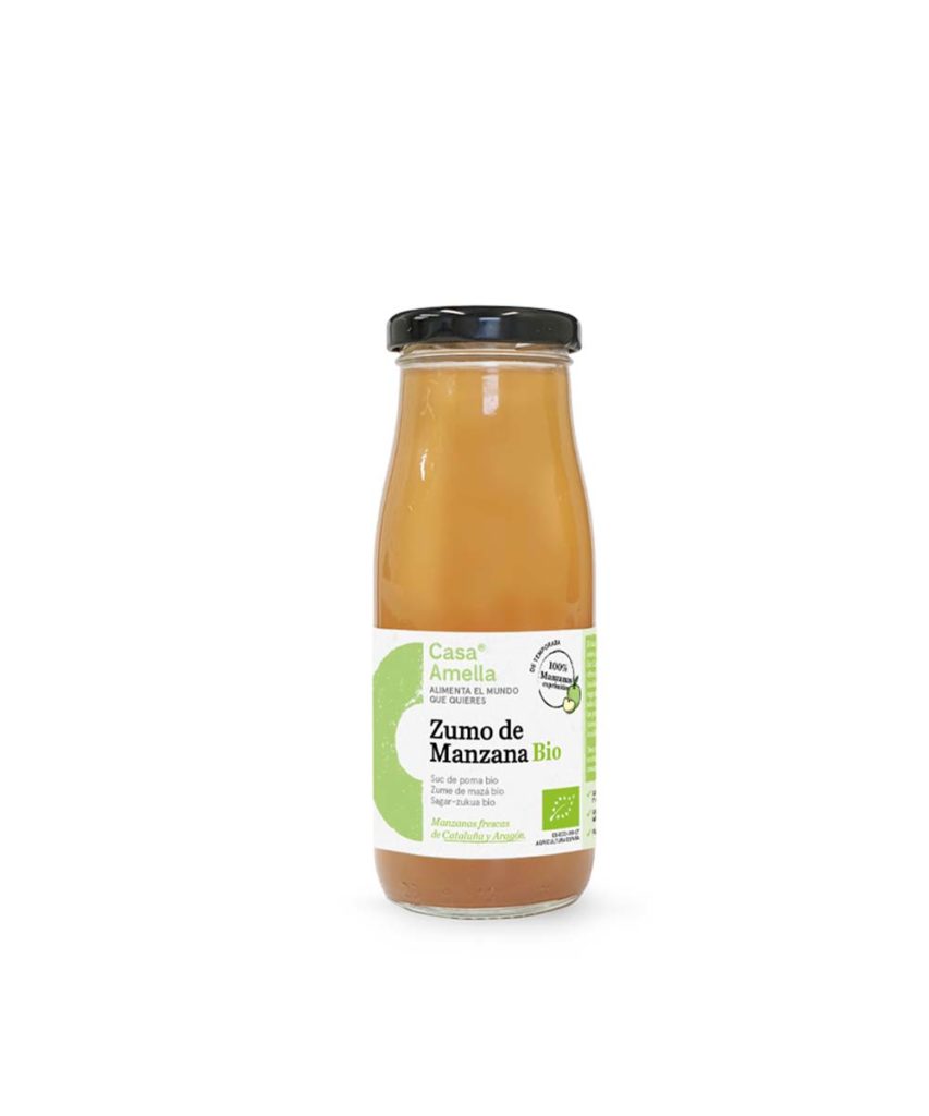 Zumo 100% manzana ecológica fruta exprimida