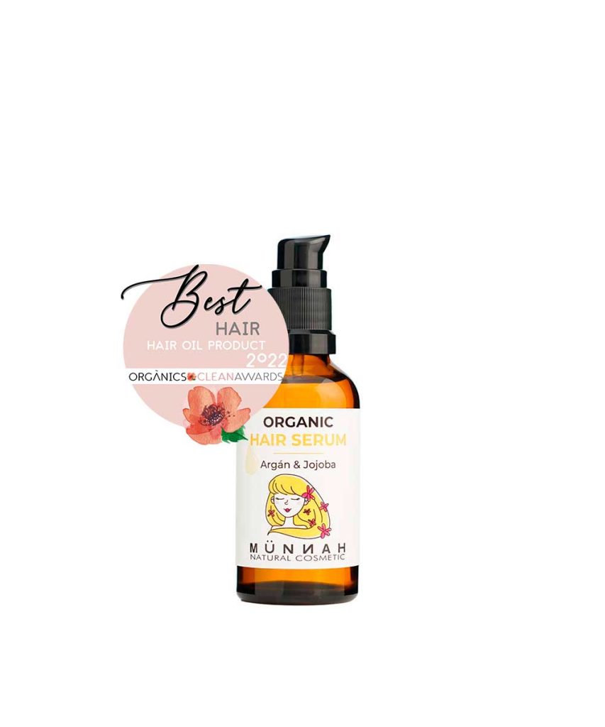 Serum capilar de argán y jojoba ecológico de Munnahologico y vegano de Munnah