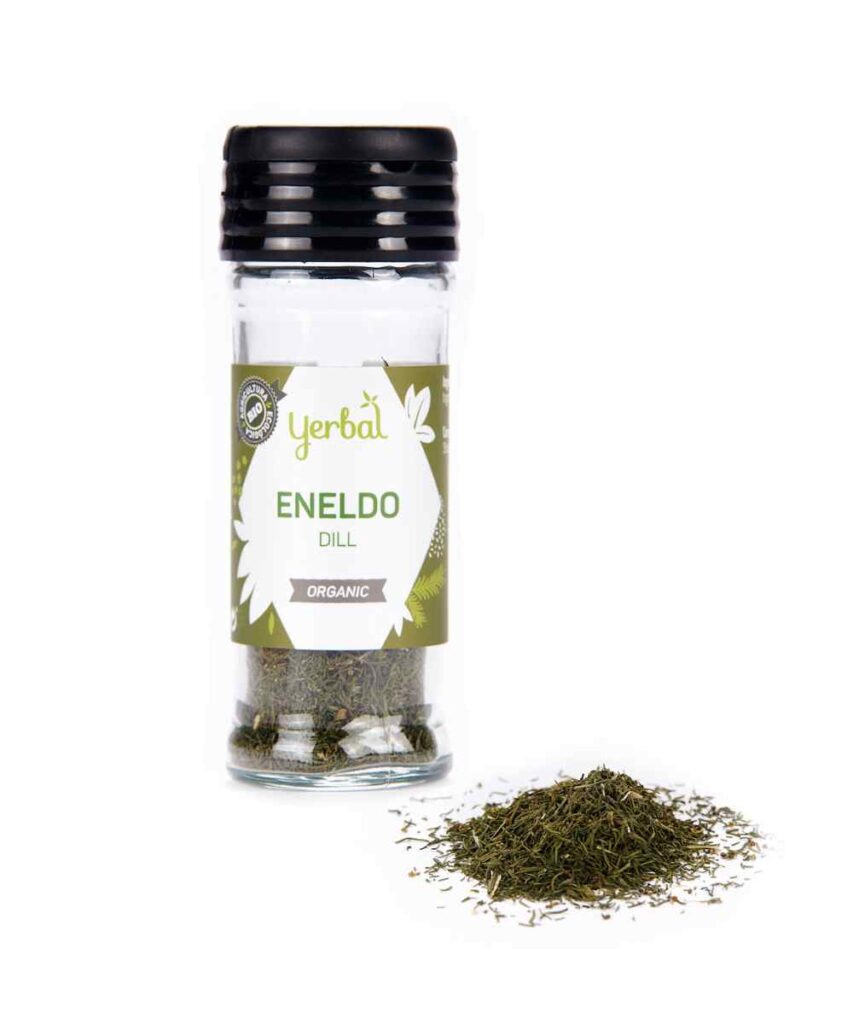 eneldo ecológico en tarro de vidrio Yerbal