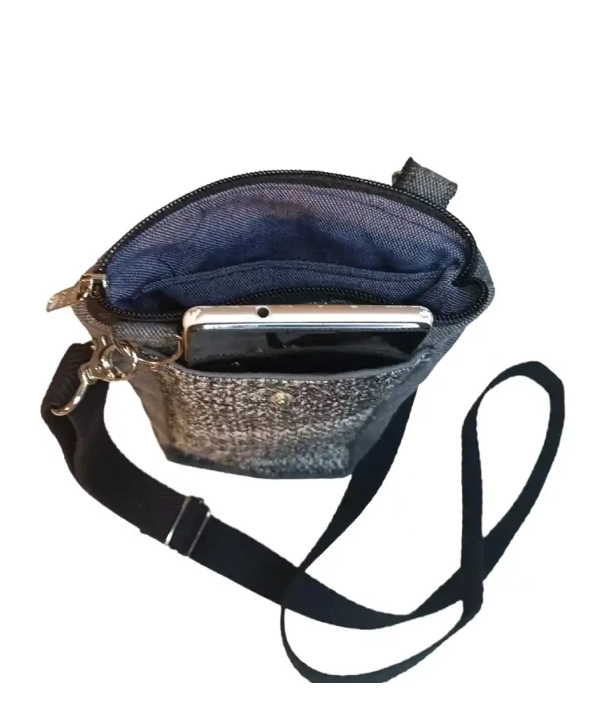 Bolso bandolera sostenible de lona reutilizada Anajorlu