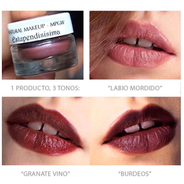 Minipower labios y ojos mineral y ecológico hipoalergénico granate vino de Aina de Mô