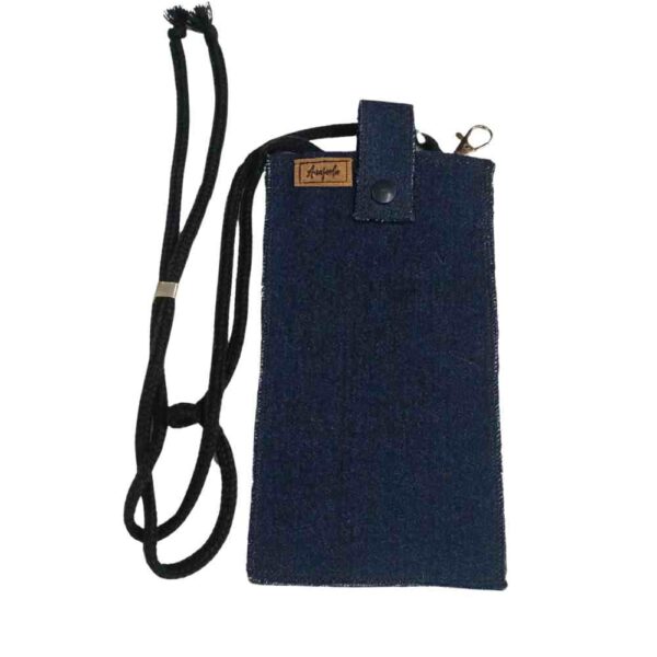 Portamóvil loneta gris fashion sostenible Anajorlu - Hand Made