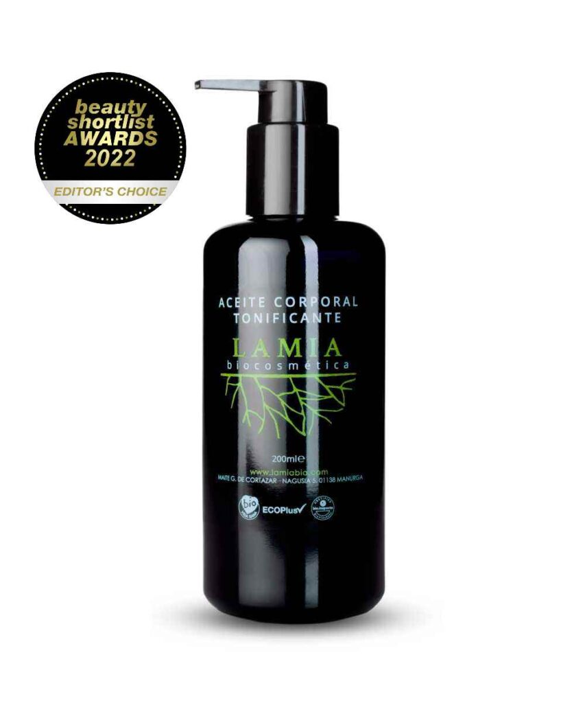 Aceite corporal tonificante piel sensible eco y vegano Lamia Biocosmética