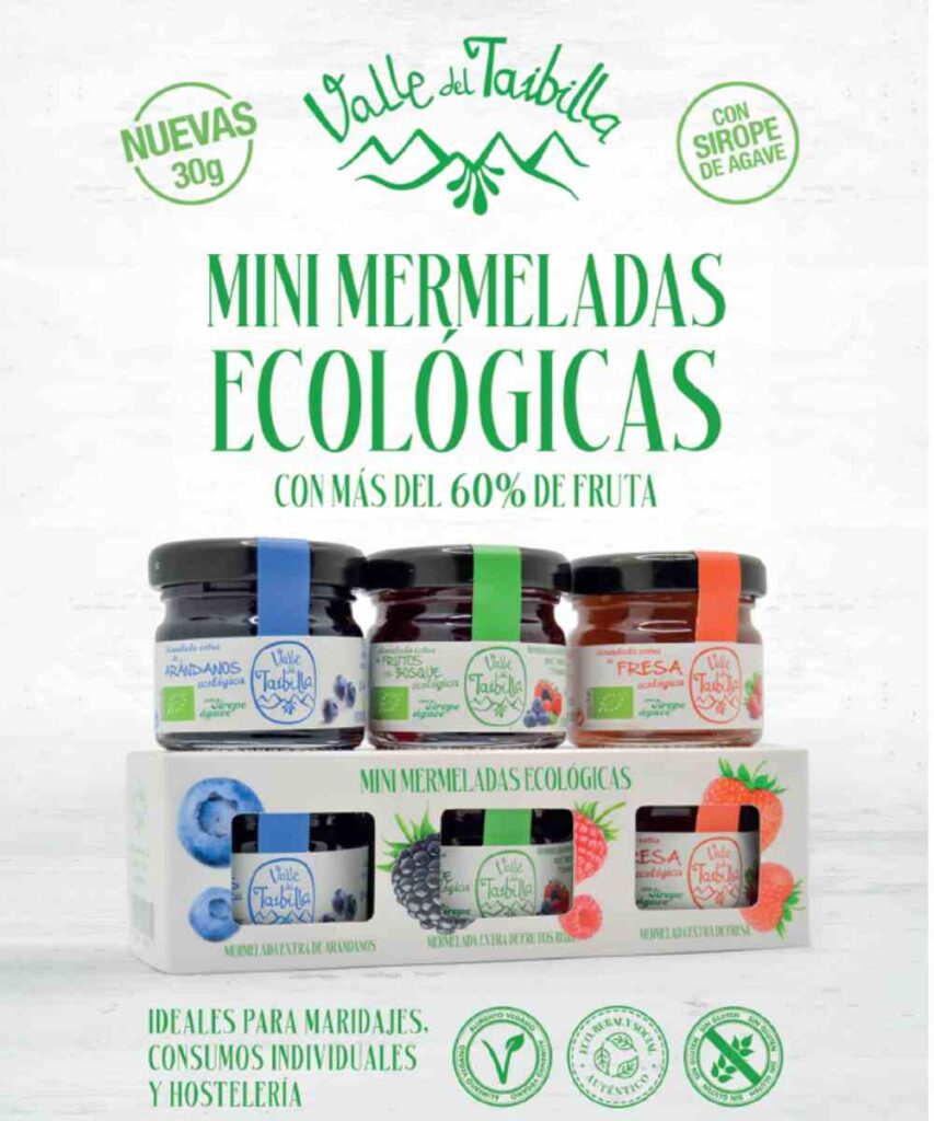 Pack degustación mini mermeladas BIO con sirope de ágave Valle del Taibilla