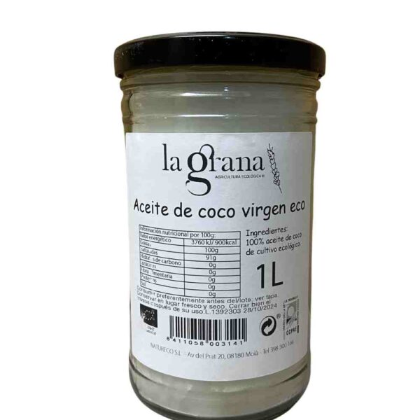Aceite de coco virgen ecológico La Grana