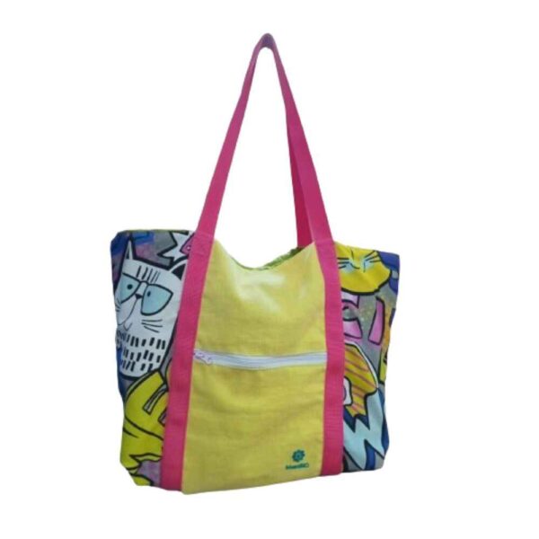 Bolso de playa familiar hecho a mano con estampado graffitti de Anajorlu