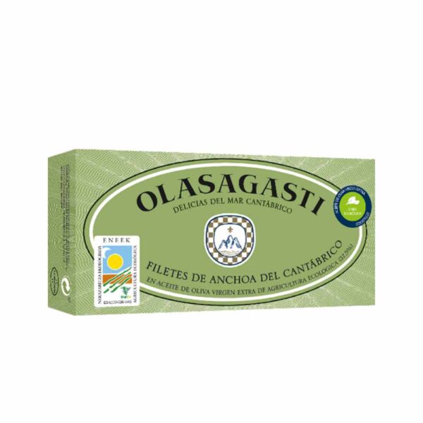 Anchoas a filetes de Cantabria en aceite de oliva BIo Olasagasti