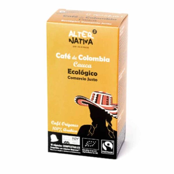 Cápsulas de café compostable Colombia Cauca ecológico y fairtrade Alternativa3