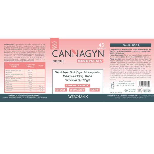Menopausia Noche Cannagyn Webotanix 45 capsulas en MeetBIO