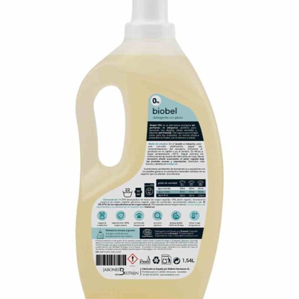 Detergente liquido para ropa 0% sin perfumes Biobel