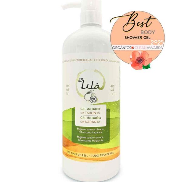 Gel de ducha naranja natural ecologico lila