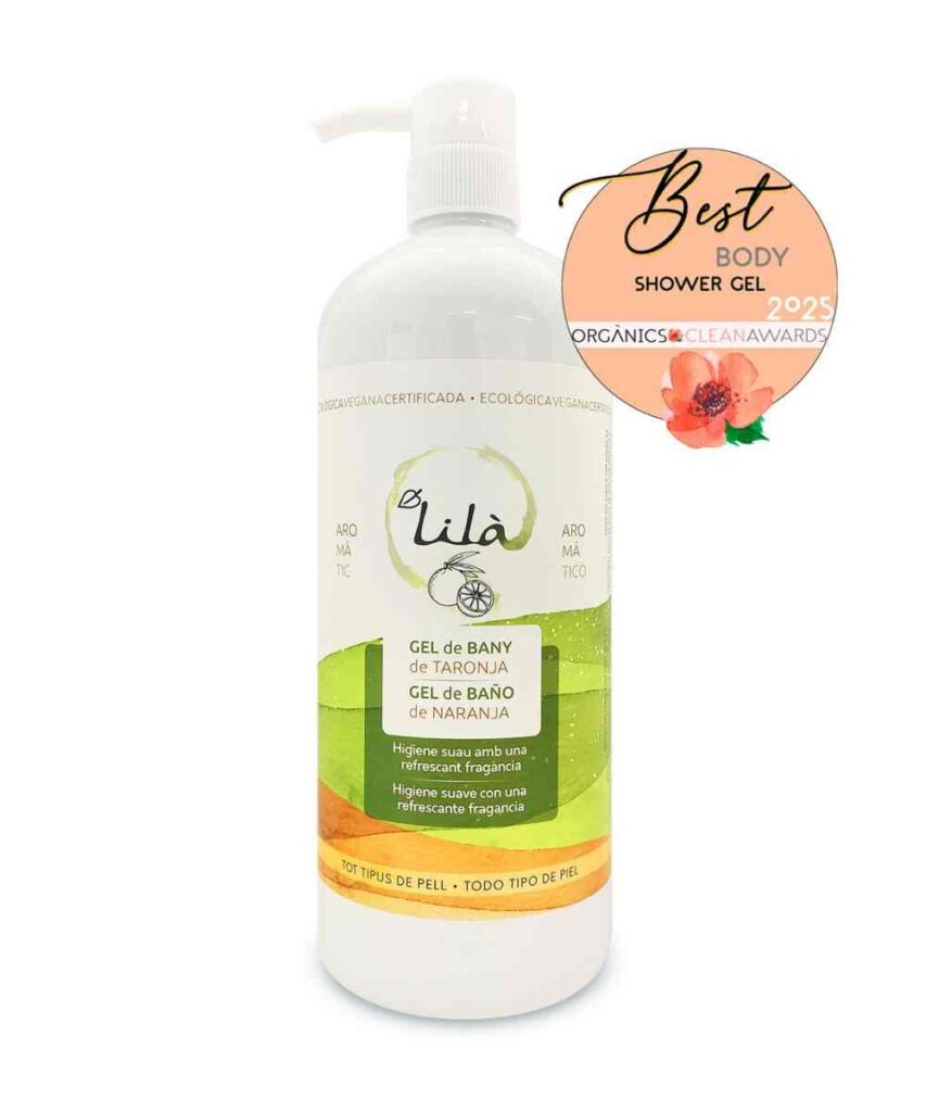 Gel de ducha naranja natural ecologico lila