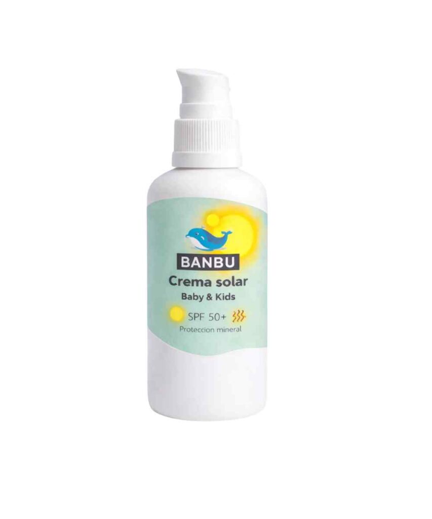 Proteccion solar mineral bebes y niños sin disruptores endocrinos sin nano particulas Banbu