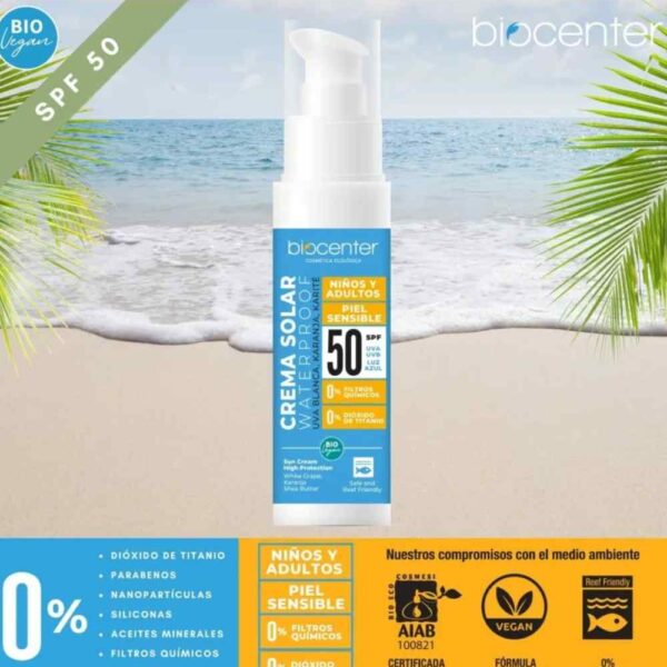 Protector solar mineral natural Cara Cuerpo Adulto Niños Biocenter para toda la familia