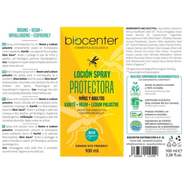 Spray repelente natural y proteccion antimosquitos ecológico Biocenter