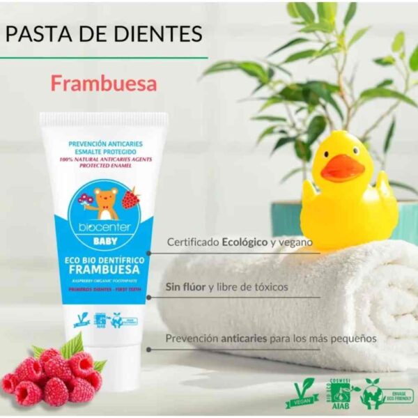 Pasta de dientes sin fluor bebes y niños ecologica Biocenter